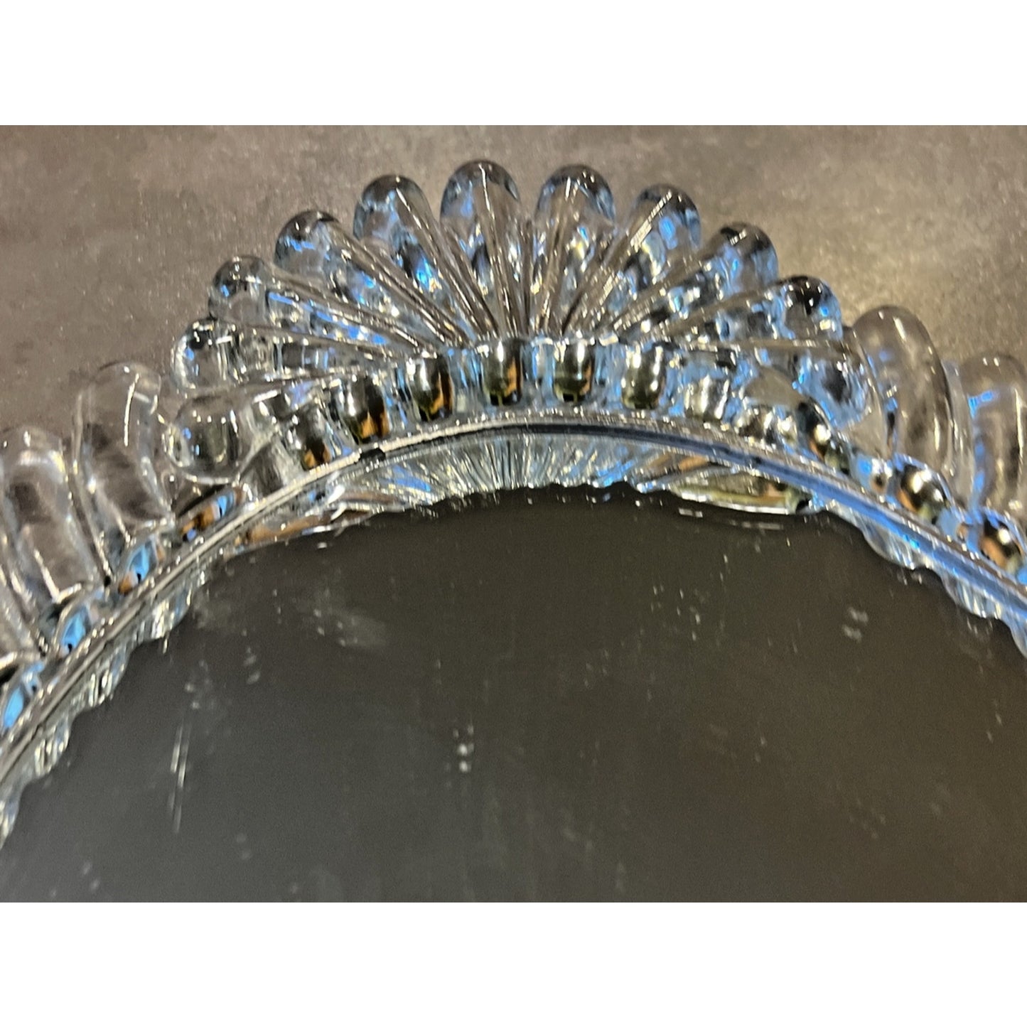 Vintage Ornate Glass Vanity Tray Dresser Mirror Aged Glass Fanned As Is