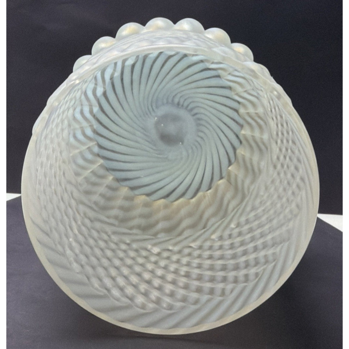 Antique Northwood Glass Chrysanthemum Opalescent Swirl Celery Vase Ribbed Satin