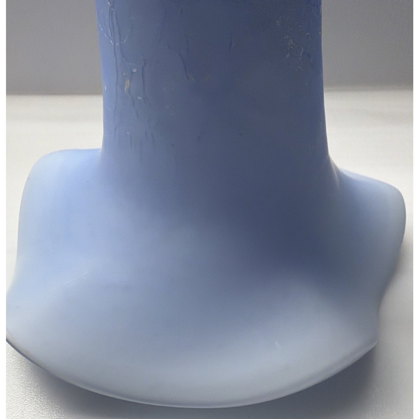 Victorian Powder Blue Crackle Glass Jack Pulpit Vase Cased White Purple Glow