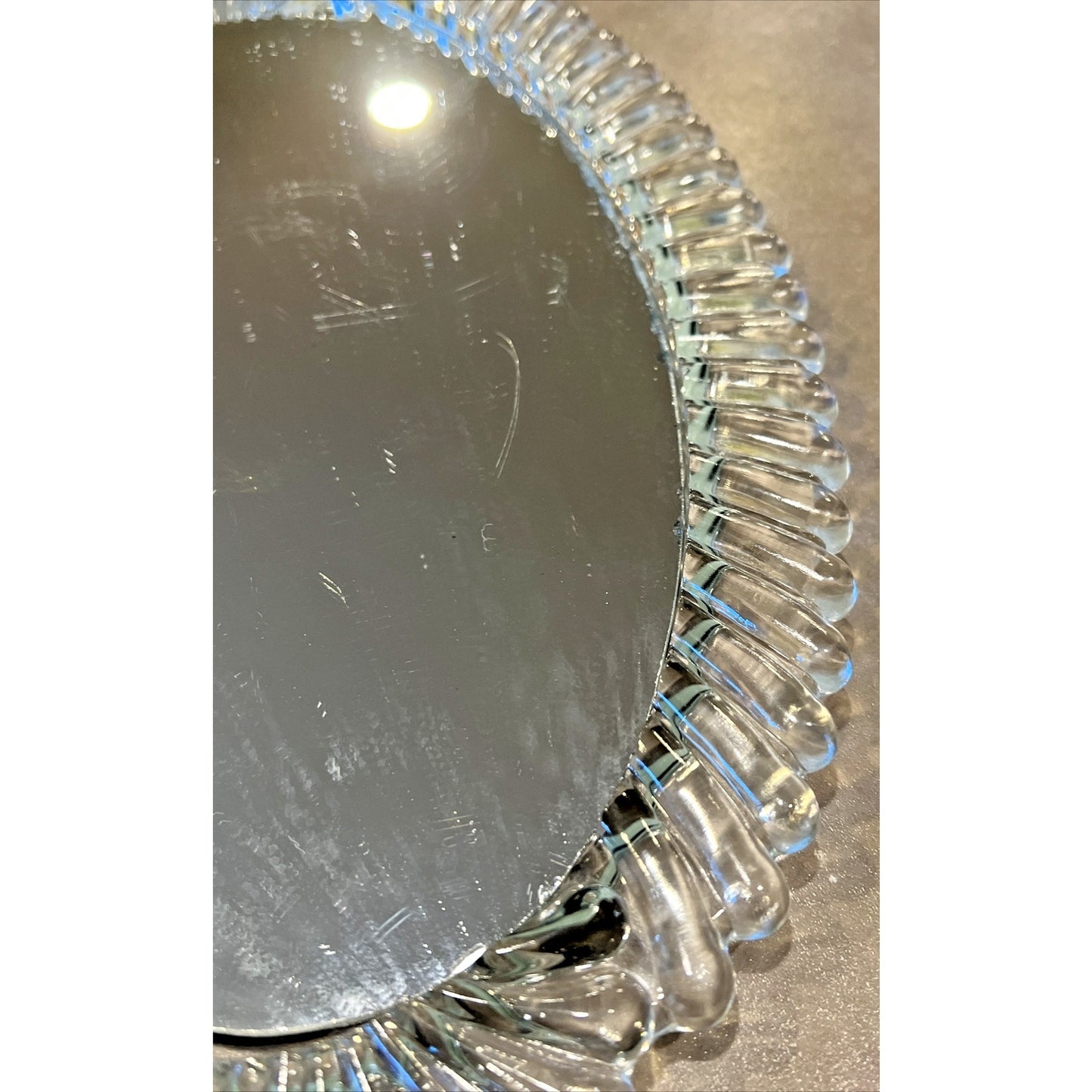 Vintage Ornate Glass Vanity Tray Dresser Mirror Aged Glass Fanned As Is