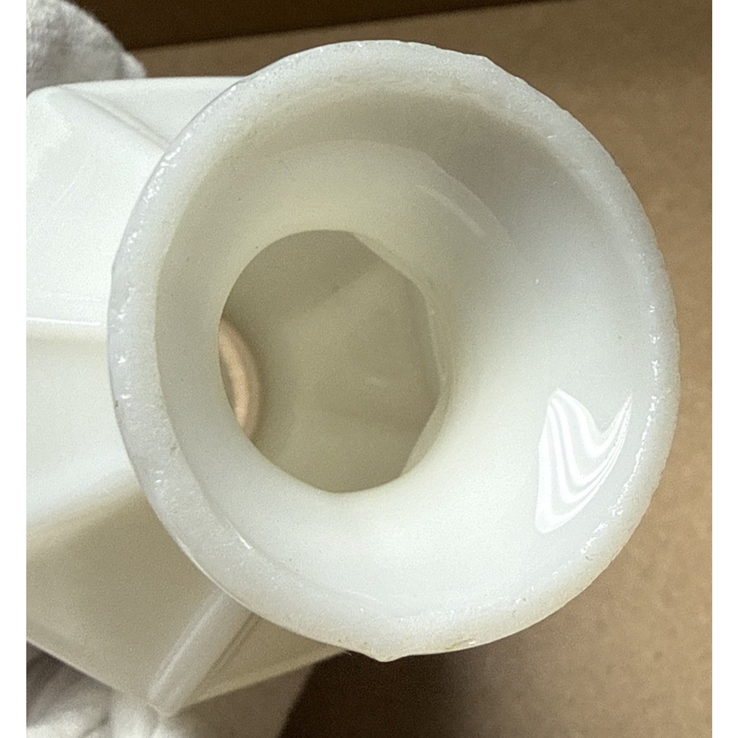 Antique Miniature Oil Lamp Mission Block Milk Glass As-Is