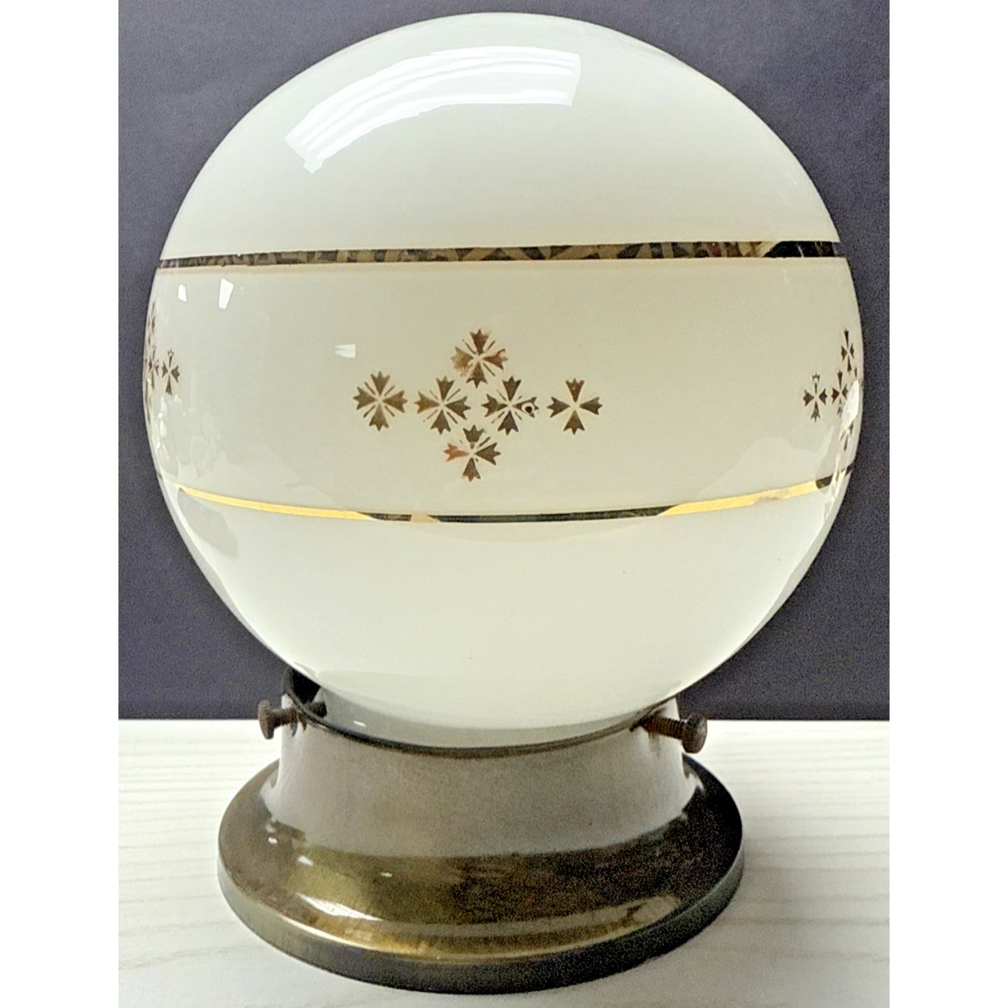 MCM Flush Mount Lamp Globe Gold Ring Atomic Cross Star Gold White Hanging Light