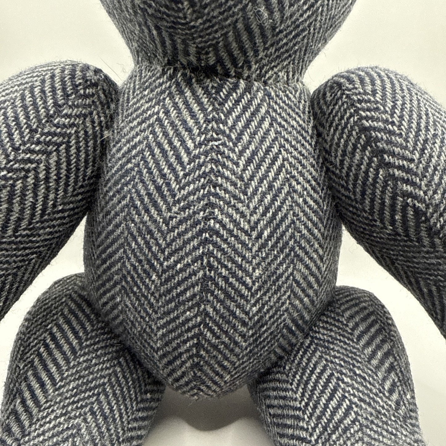 Handmade Tweed Teddy Bear Herringbone Jointed Corduroy Harris Read