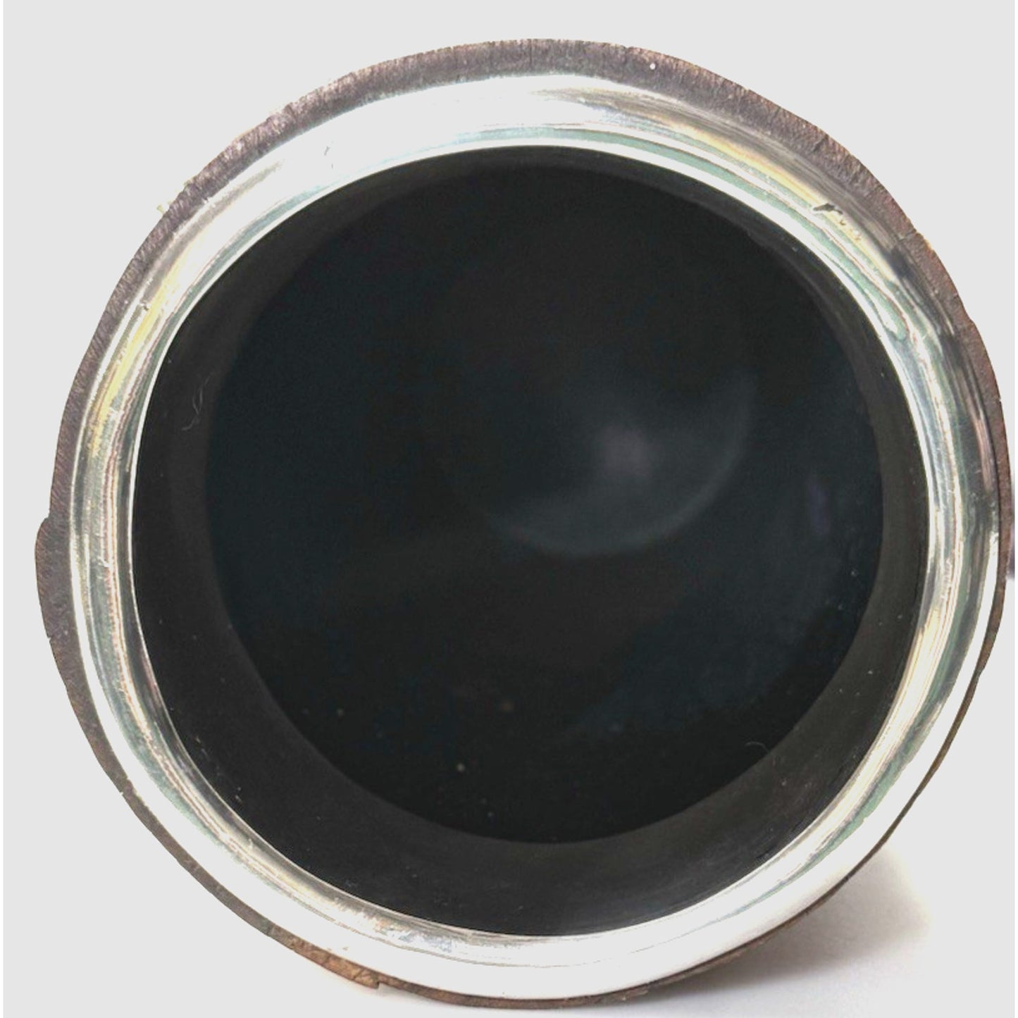 Old Japanese Bamboo Wood Vase Silvered Frog Grass Enameled Butterfly Large Read