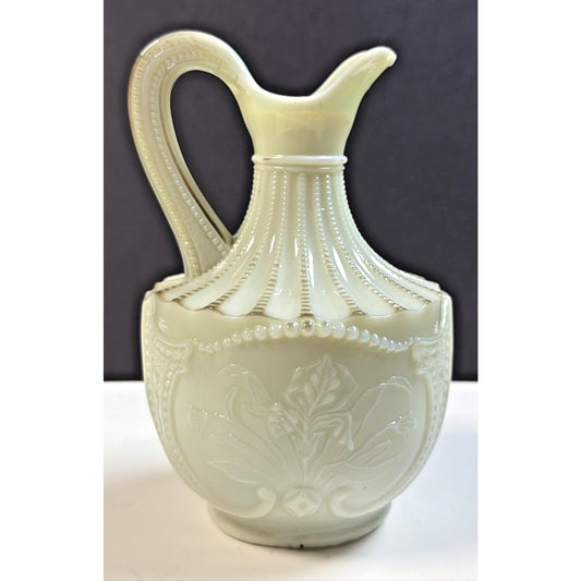 EAPG National Northwood Glass Iris Wild Bouquet Custard Uranium Cruet No Stopper