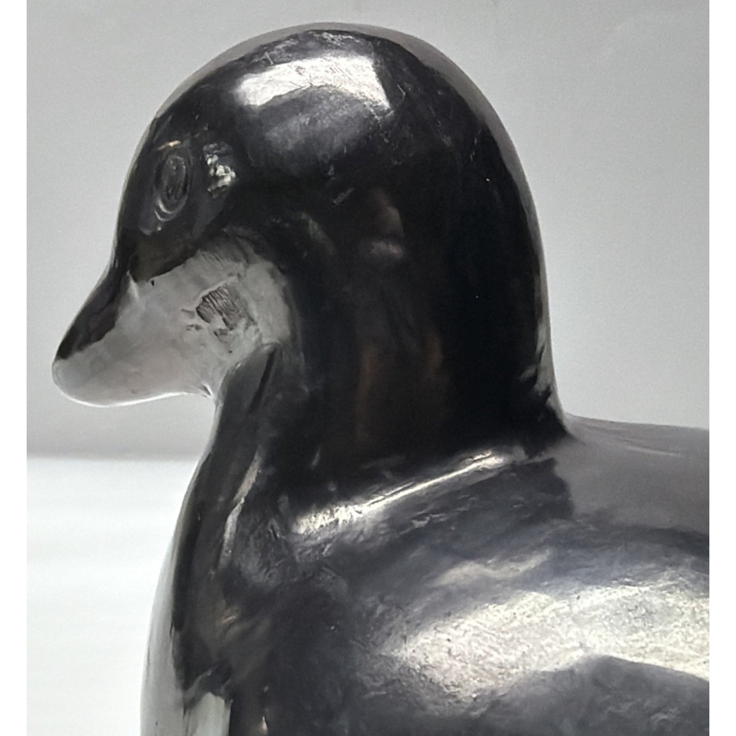 Vintage Oaxaca Barro Negro Mexican Black Clay Pottery Goose Duck Bird Sculpture