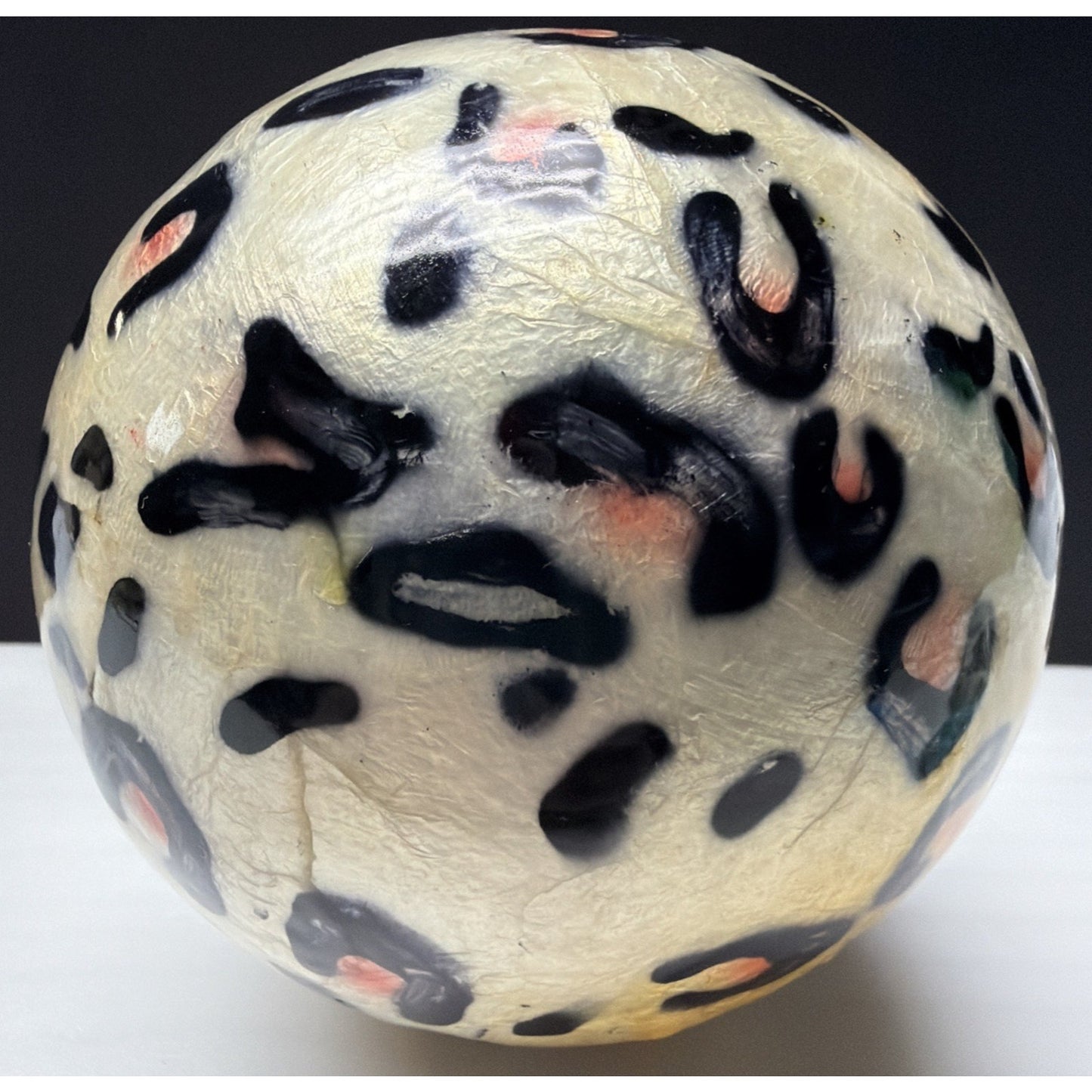Vintage Leopard Print Capiz Shell Orbs Sphere Ball