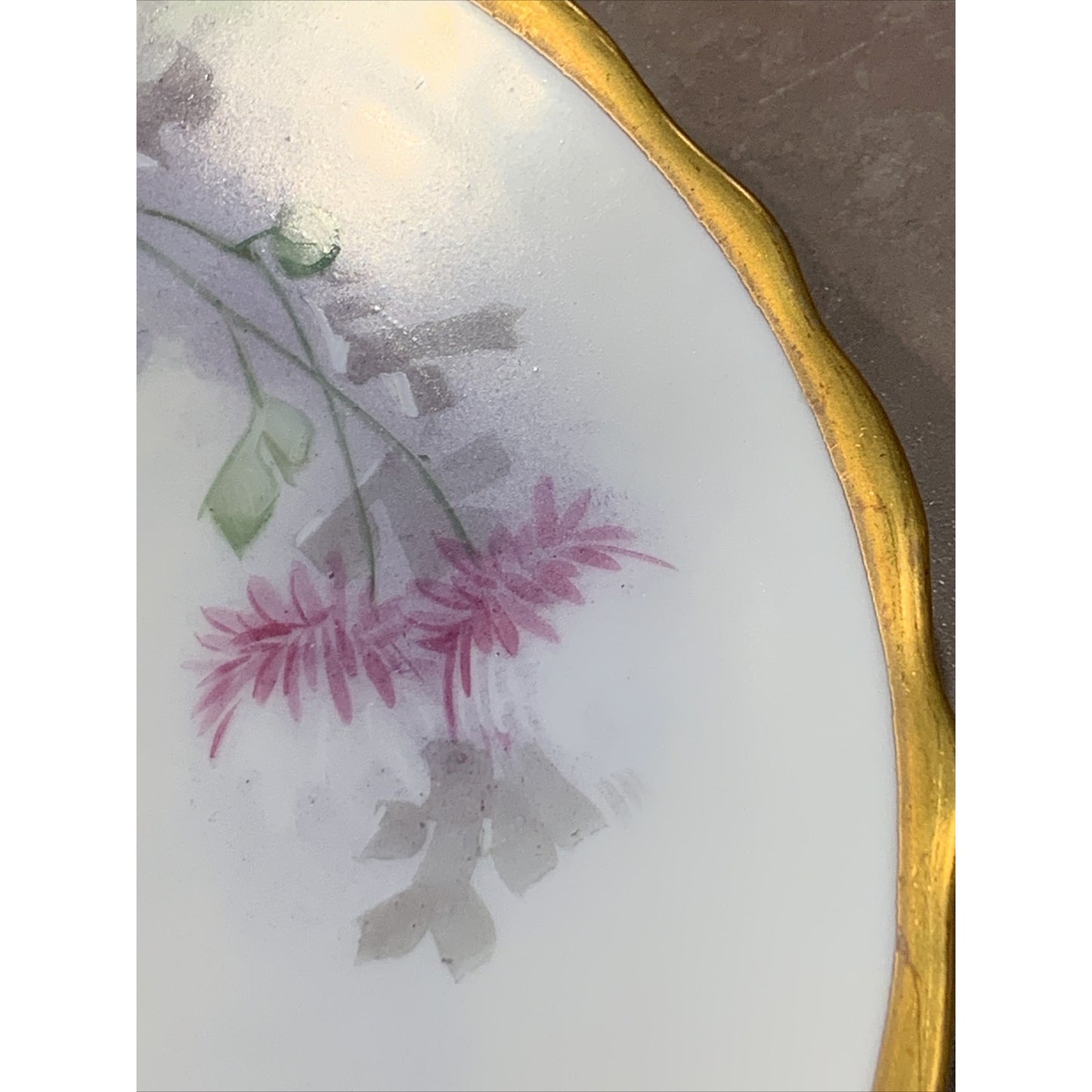 Old GD & Cie Avenir Limoges Hand Painted Plate Floral Gold Rim Signed Tharaud