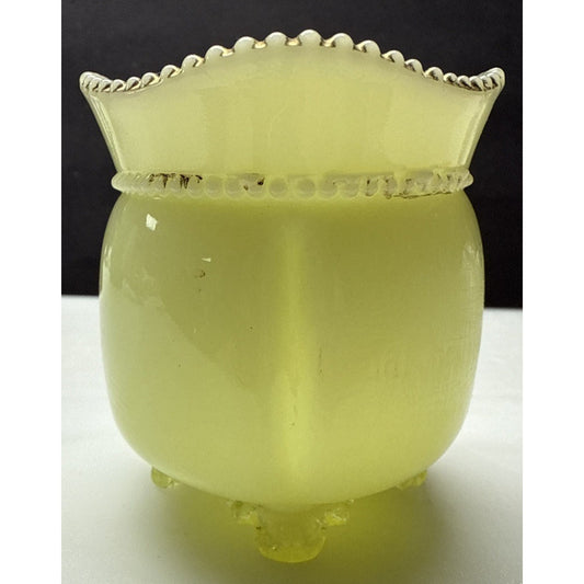 EAPG Tarentum Glass Georgia Gem Opaque Custard Toothpick Matchstick Holder Bead