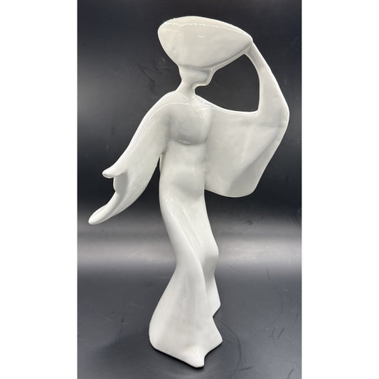 Vtg Blanc de Chine Awa Odori Dancer Sculpture Keiten Takahashi Porcelain Glazed