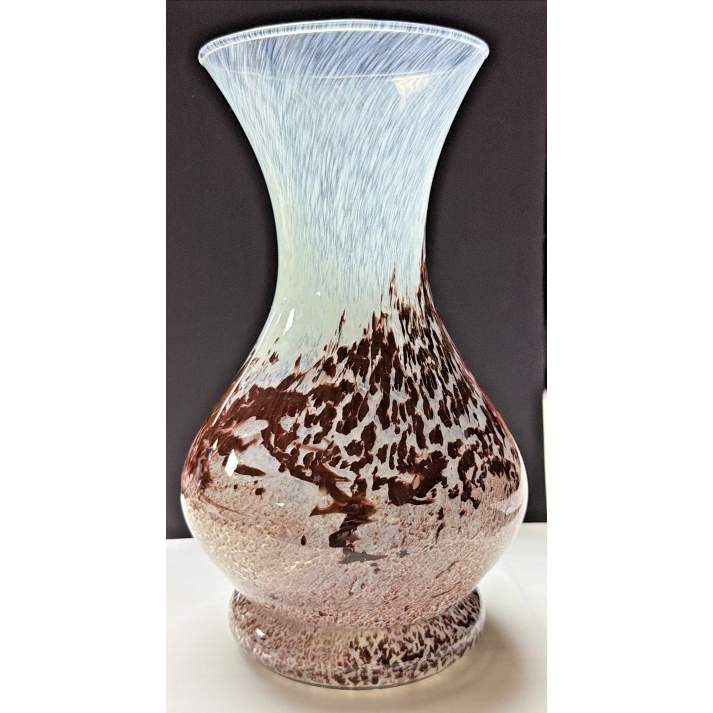 Contemporary Klodzko Poland Art Glass Vase Mozaik Mix Mosaic Abstract Mottled