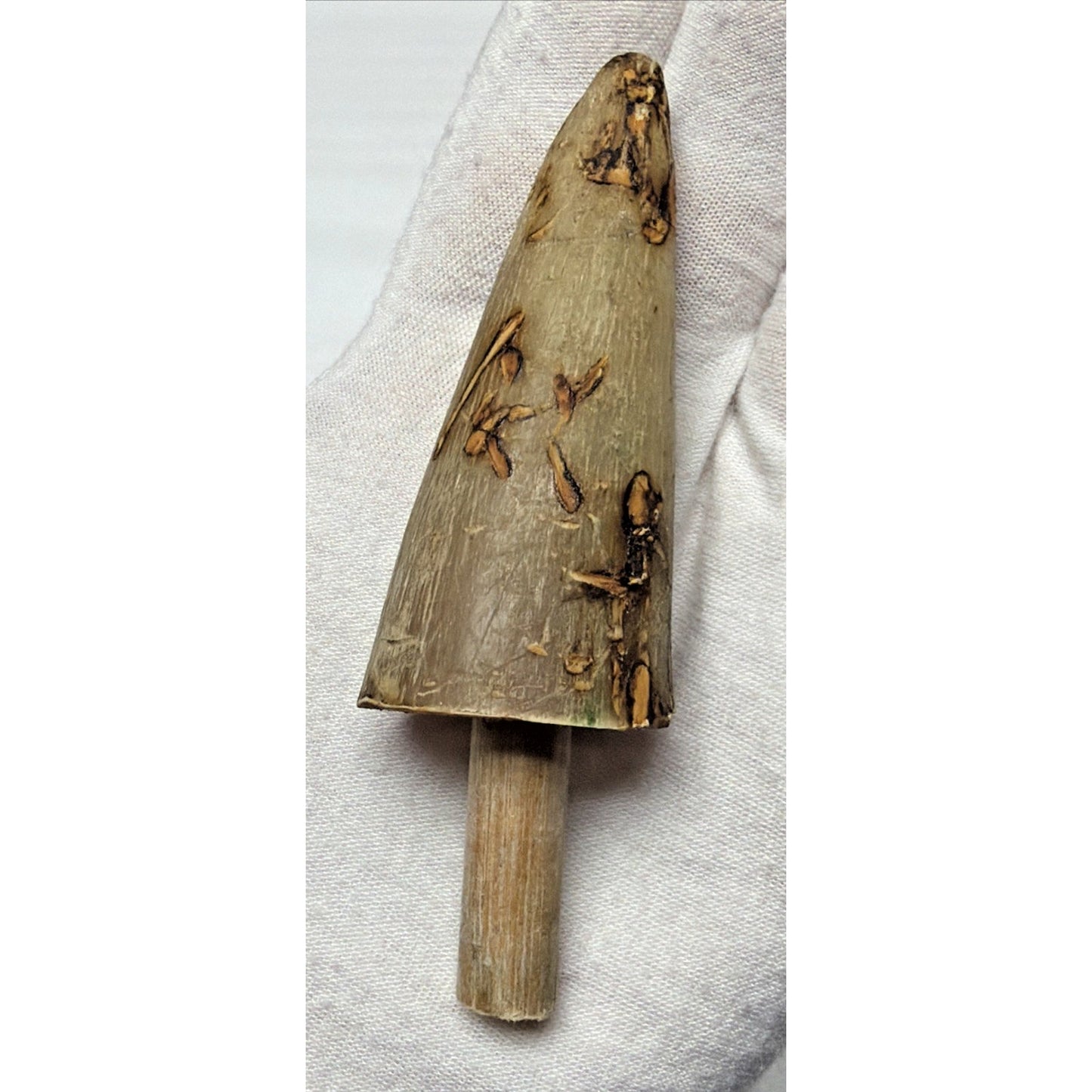 Old Powder Horn Vessel Branded Scrimshaw Engraved Symbols Initials As Is Read
