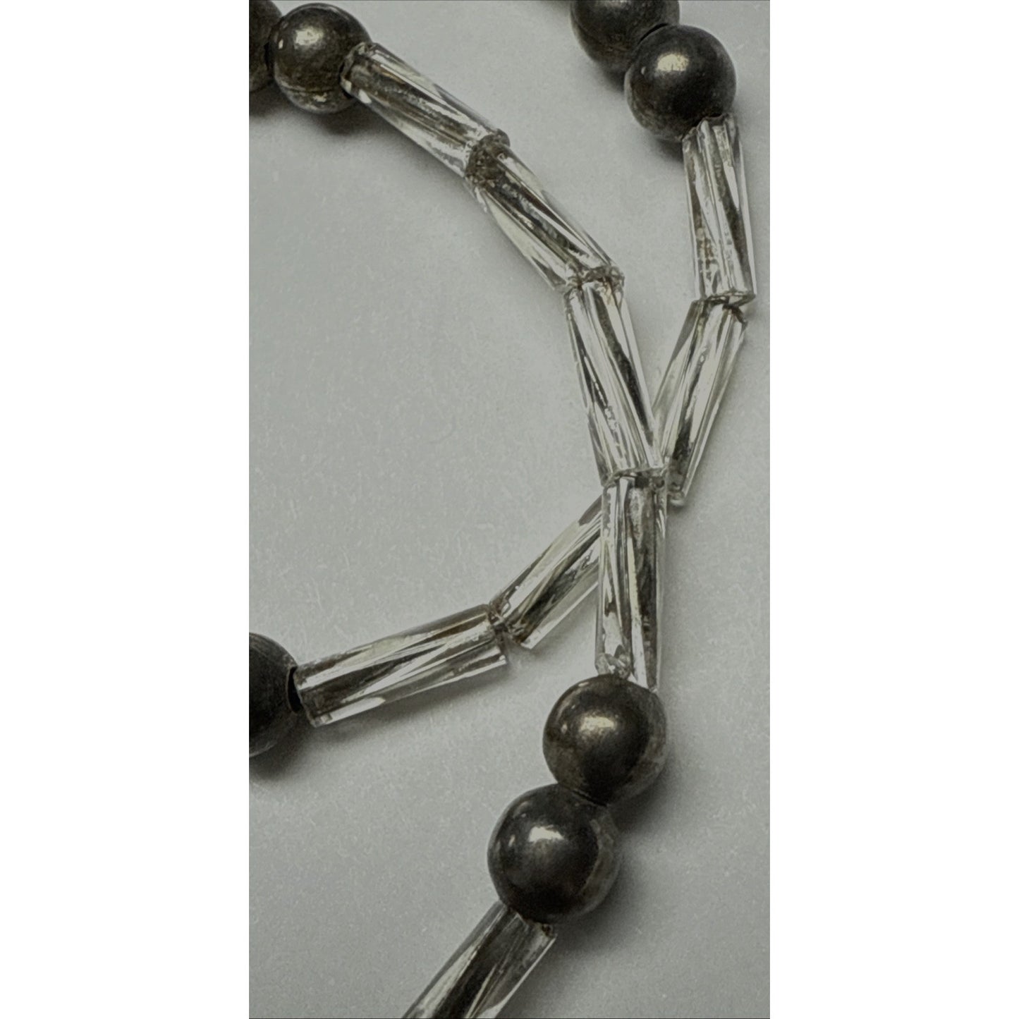Vintage Twisted Liquid Silver Bead Ball Necklace