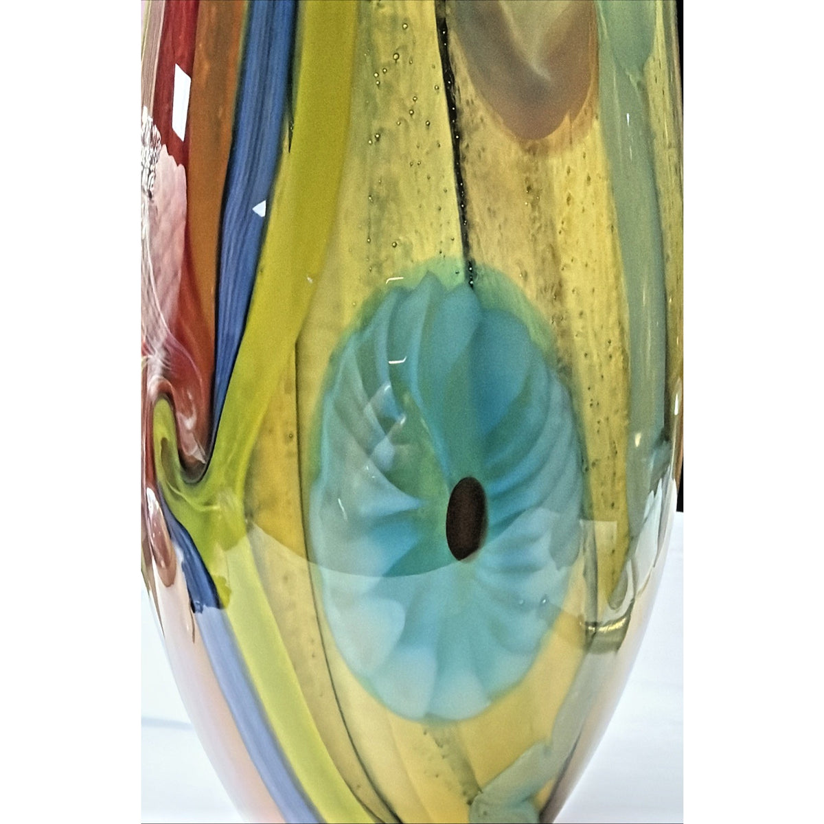 Vtg Cristalleria Ann Primrose D'Arte Murano Abstract Vase Millefiori Sommerso