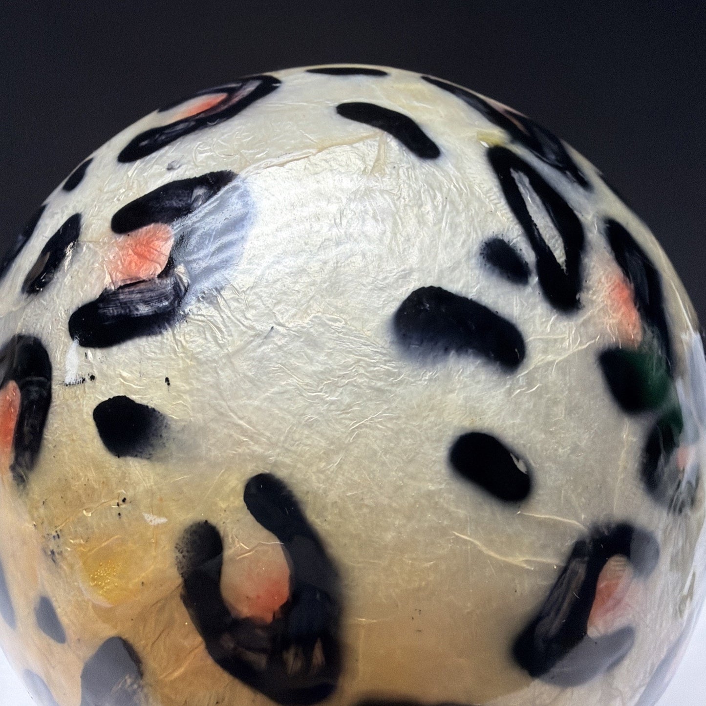 Vintage Leopard Print Capiz Shell Orbs Sphere Ball