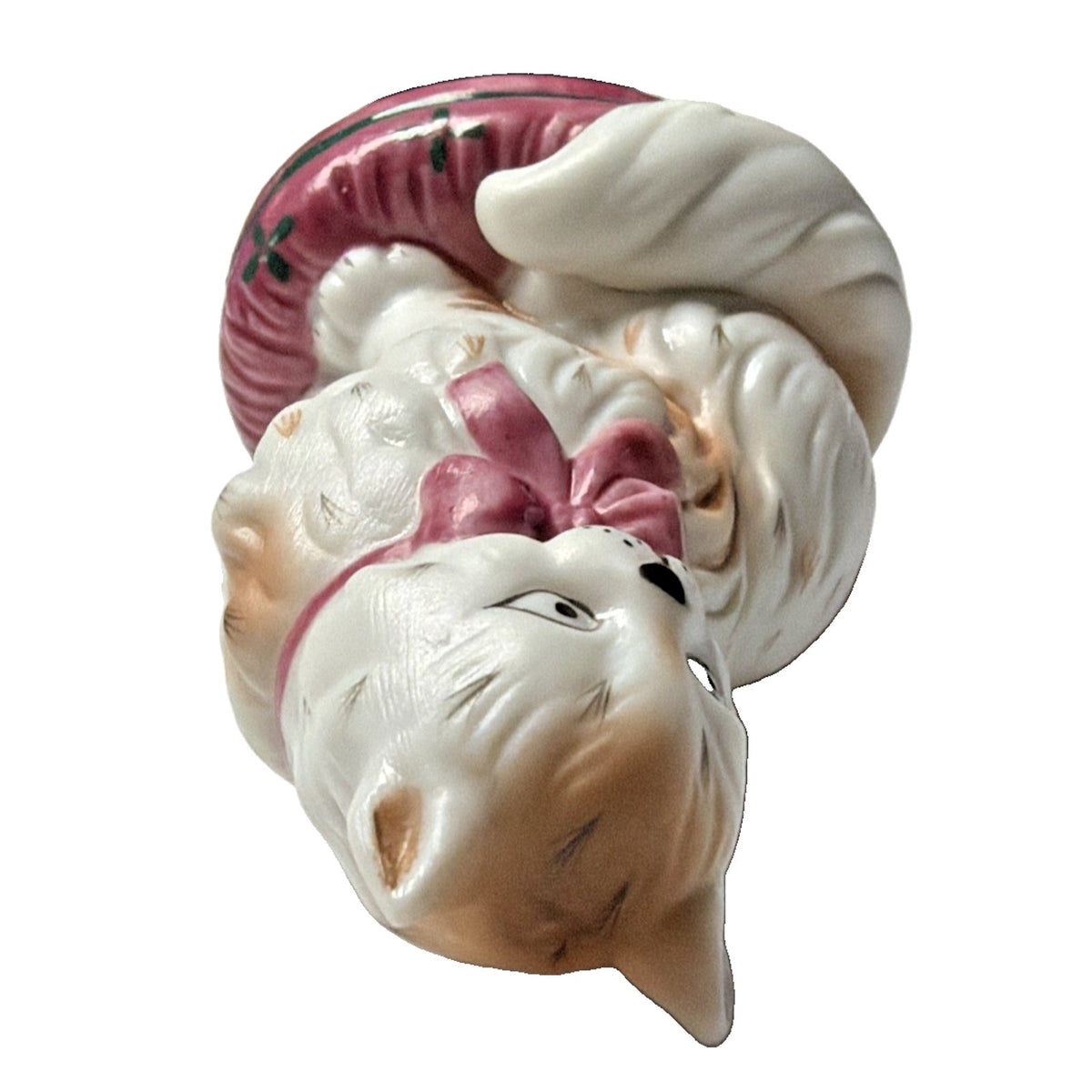 Vintage 1986 Franklin Mint Curio Cabinet Staffordshire Porcelain Cat Pillow