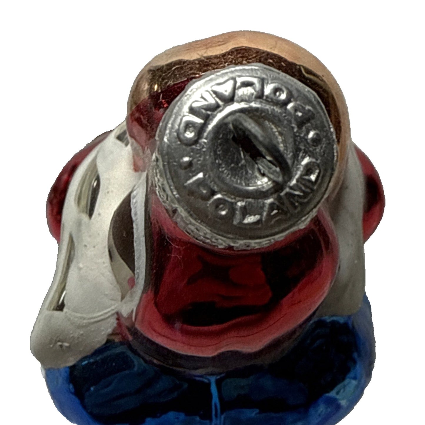 Vtg Blown Mercury Glass Christmas Ornament Figural Children on Sled Hand Painted