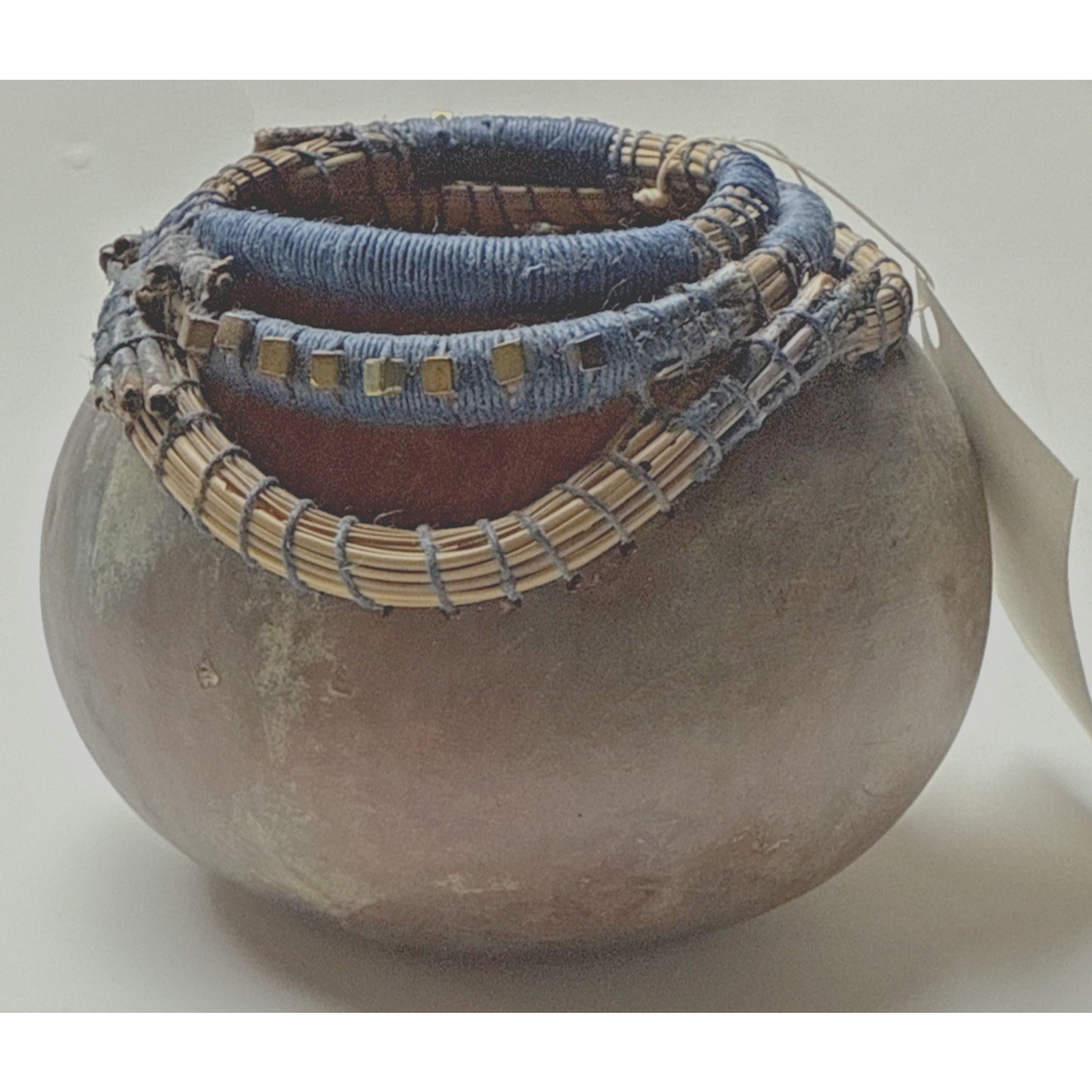 Vintage Phyl Campbell Handmade Gourd Basket Beadwork Signed