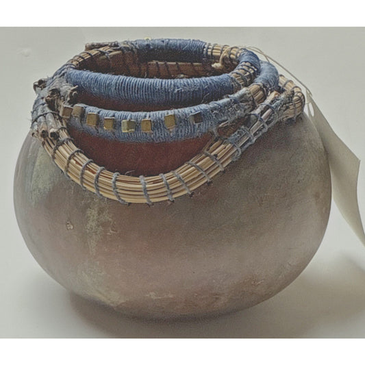 Vintage Phyl Campbell Handmade Gourd Basket Beadwork Signed