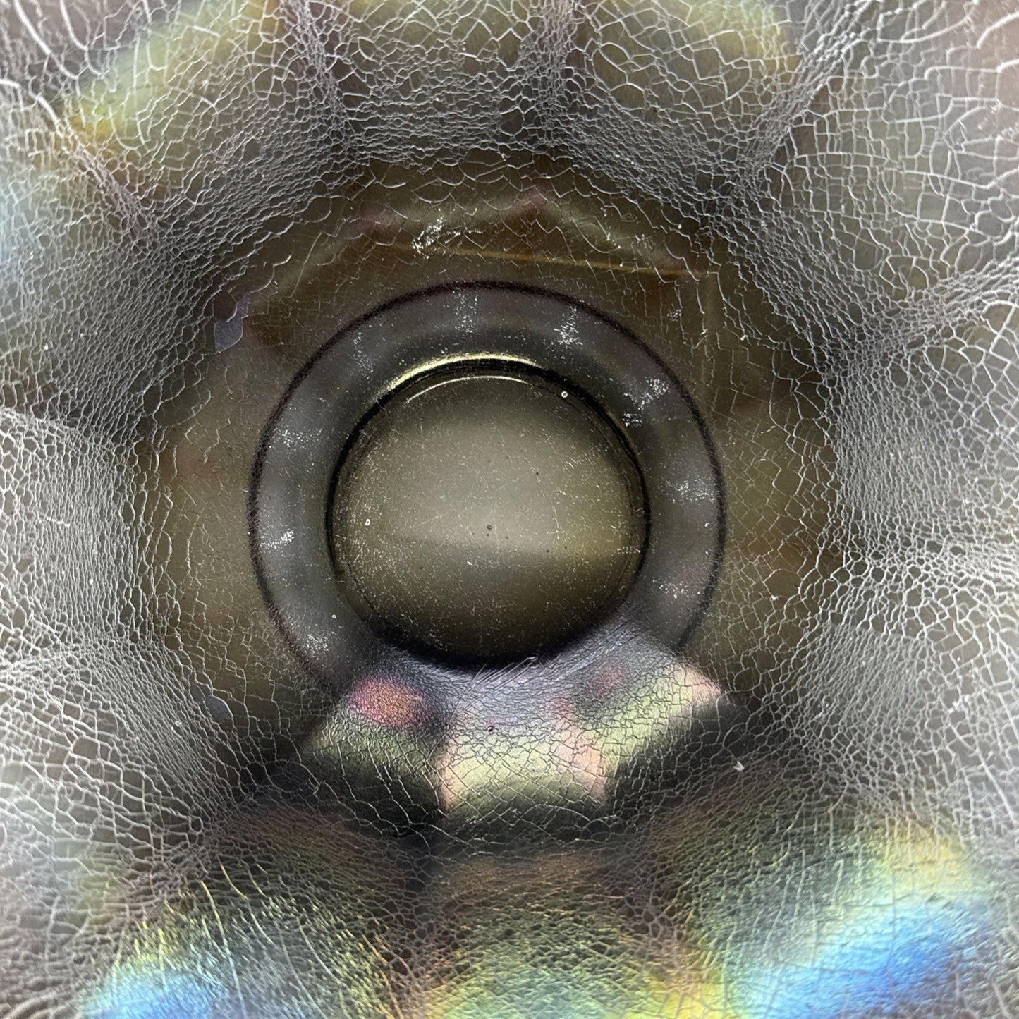 Vintage Imperial Glass Smoke Carnival Stretch Wide Panel Bowl Flare Rim As Is