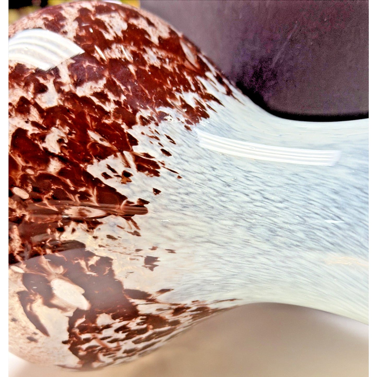 Contemporary Klodzko Poland Art Glass Vase Mozaik Mix Mosaic Abstract Mottled