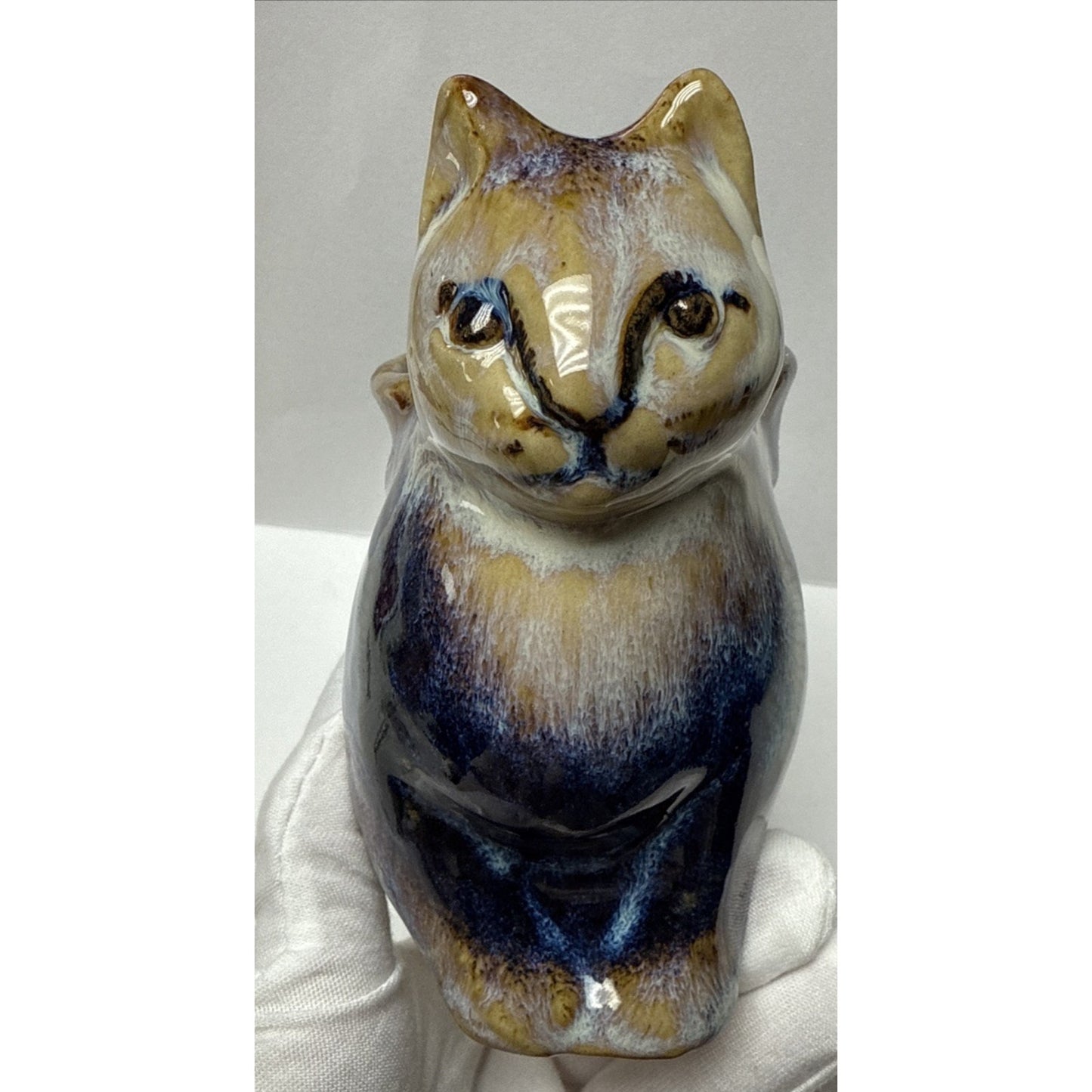 North Eagle Pottery Wall Glazed Folk Art Cat Vase Candle Holder Wax Warmer