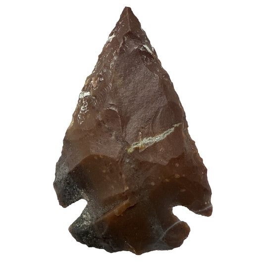 Chert Flint Serrated Edge Brown Gray Arrowhead