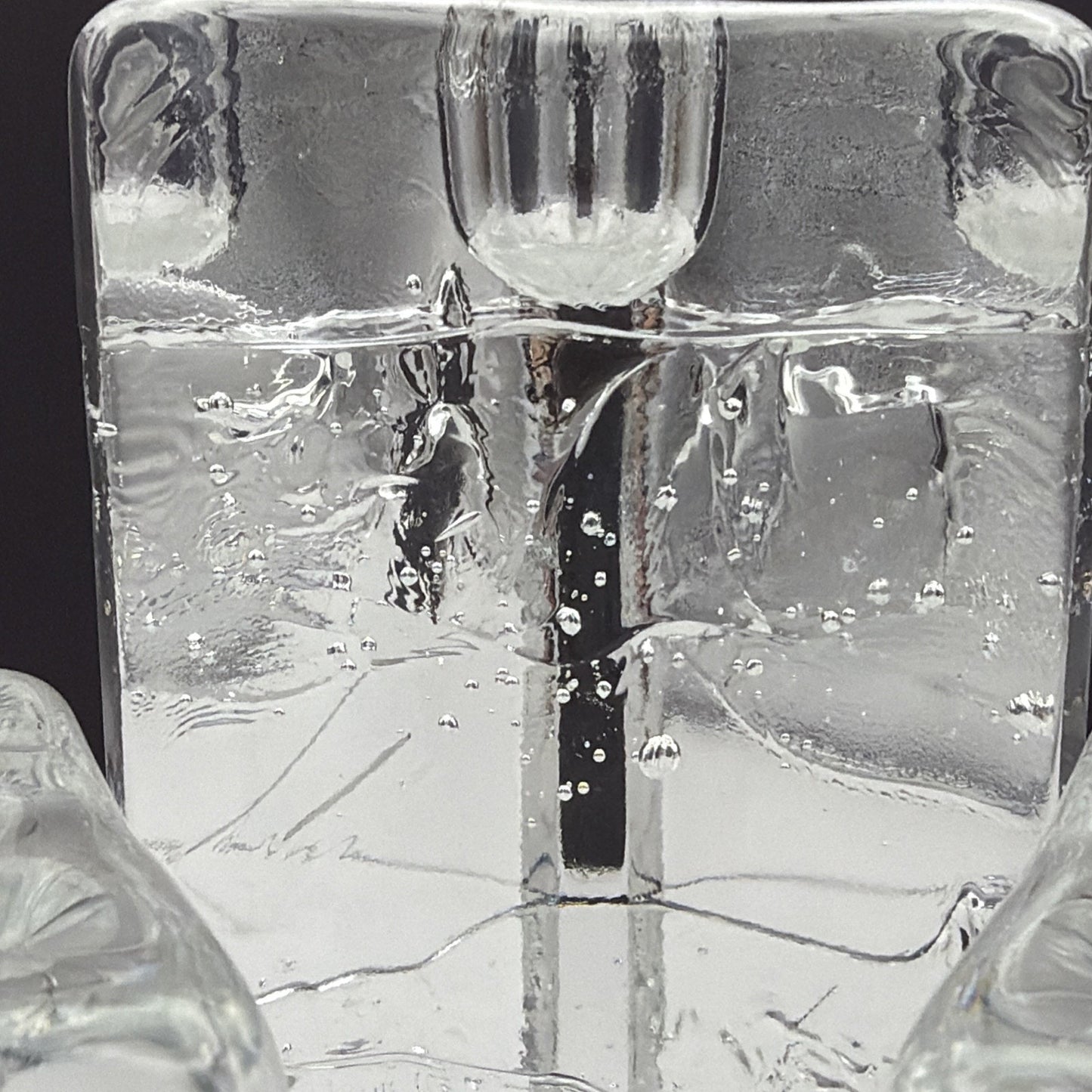 MCM Lot of 3 littala Timo Sarpaneva Arkipelago Ice Glass Candle Holders Finland