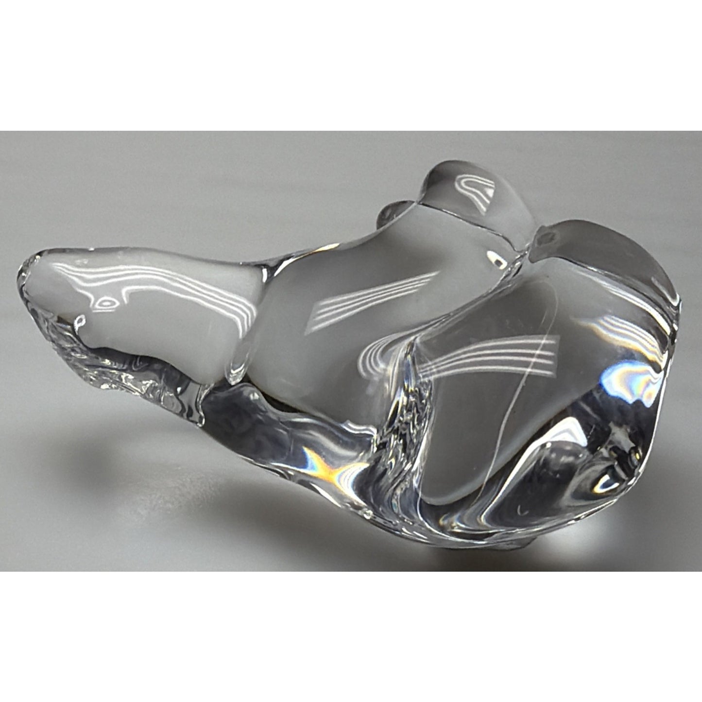 Vintage Royal Copenhagen Hadeland Crystal Polar Bear Figurine Paperweight
