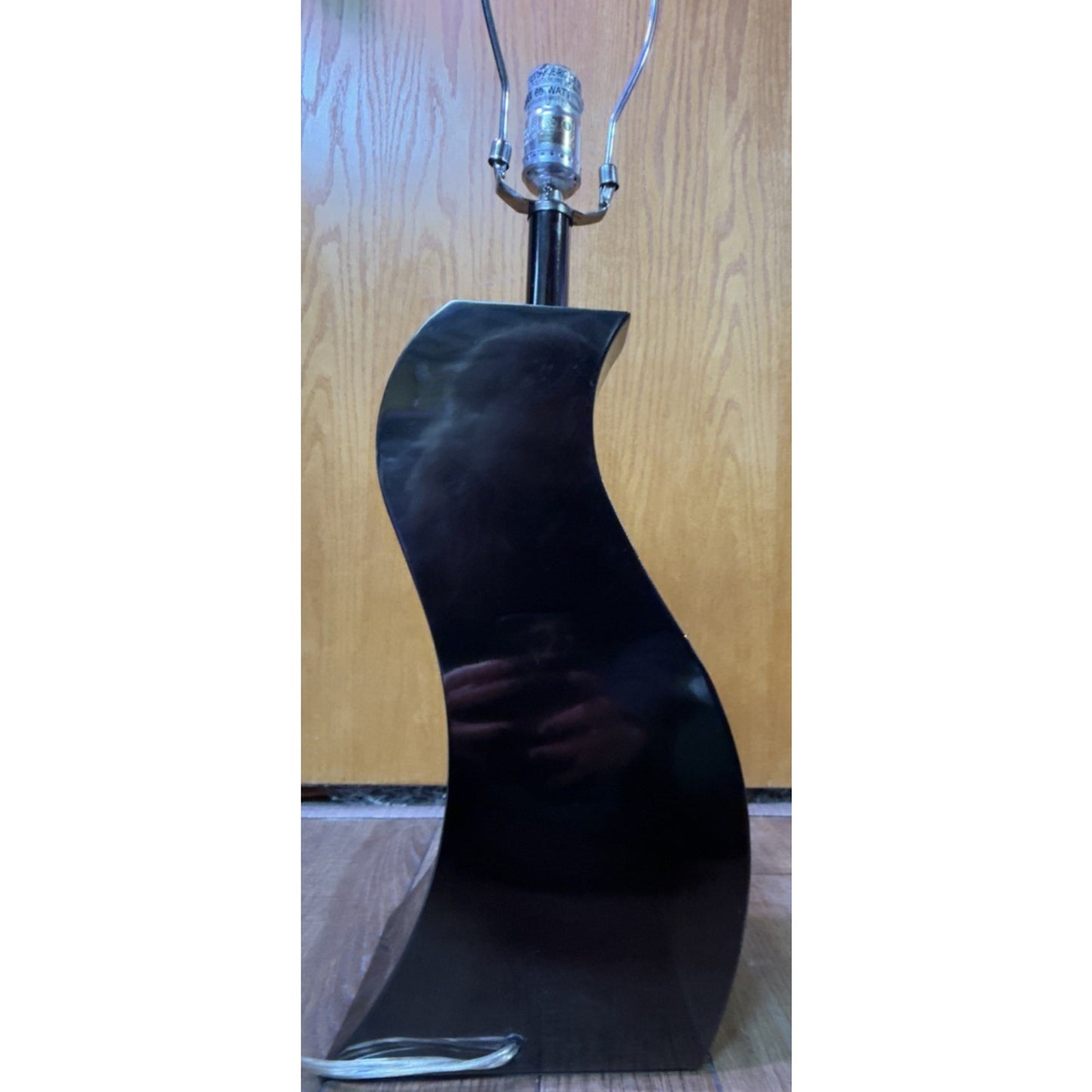 Modernist Chrome Lamp S Shape Wave Mirrored Lamp Large As Is