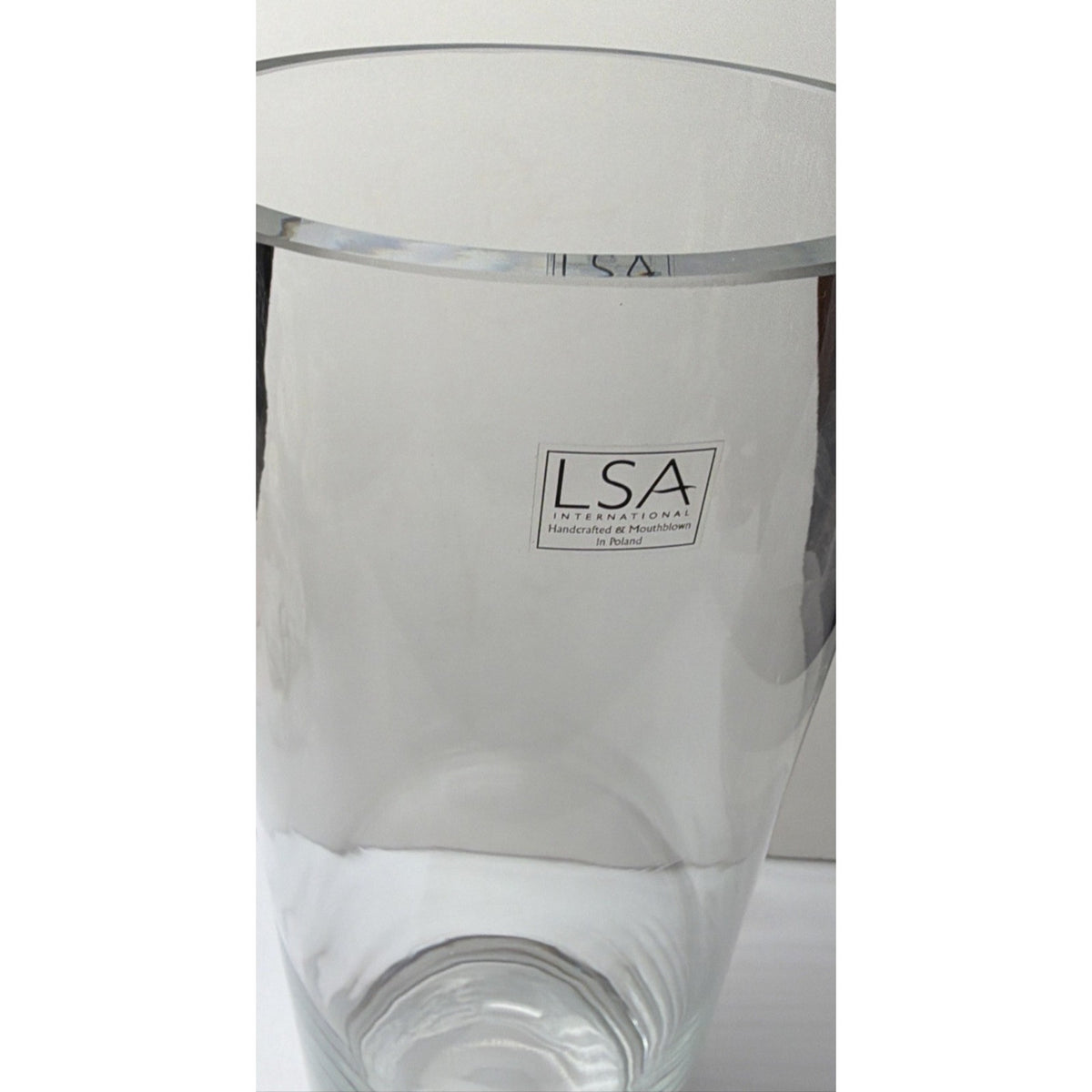 LSA International Mouth Blown Column Vase Large Clear Cylinder Holder As Is