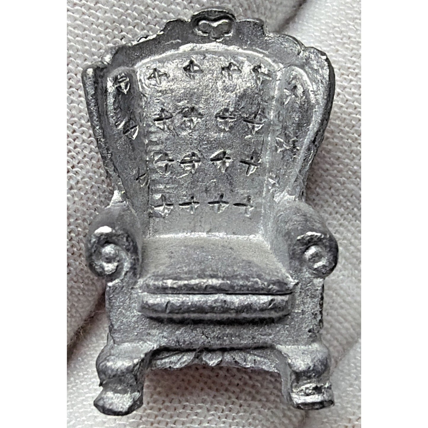 Lot of 6 Pewter Miniature Dollhouse Furniture Bed Couch Table Dresser Chest