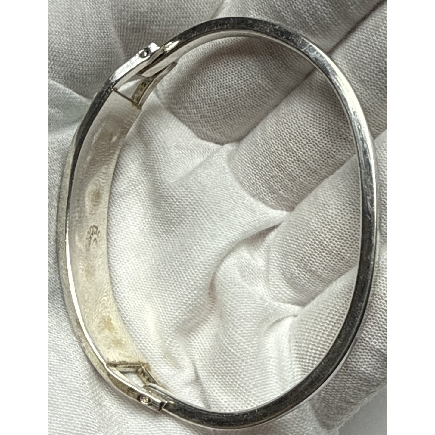 Vtg Taxco Mexico Inlaid Bracelet Snake Abalone Hinged Mother of Pearl Onyx Lapis