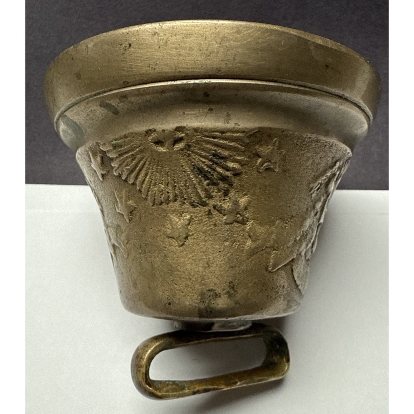 Antique US Army Camel Corps Brass Eagle Stars Bell As Is No Clapper