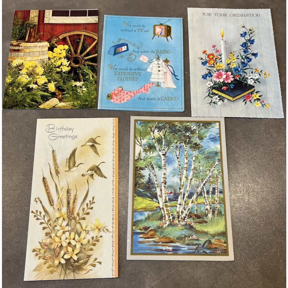 MCM Lot of 17 Assorted Cards Hallmark Quaint Shop Coronation Gibson Boxes As Is