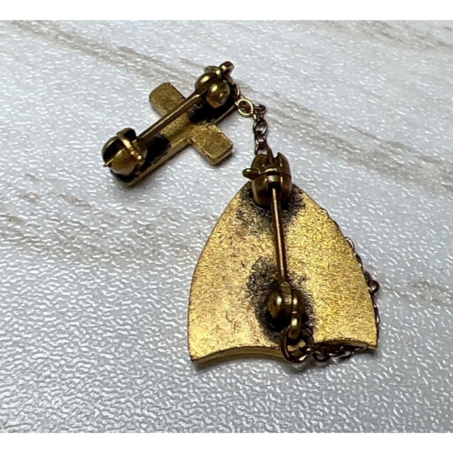 Vtg Gold Black Enamel Tau Kappa Chi Epsilon Concordia Fraternity TKX Pin Cross