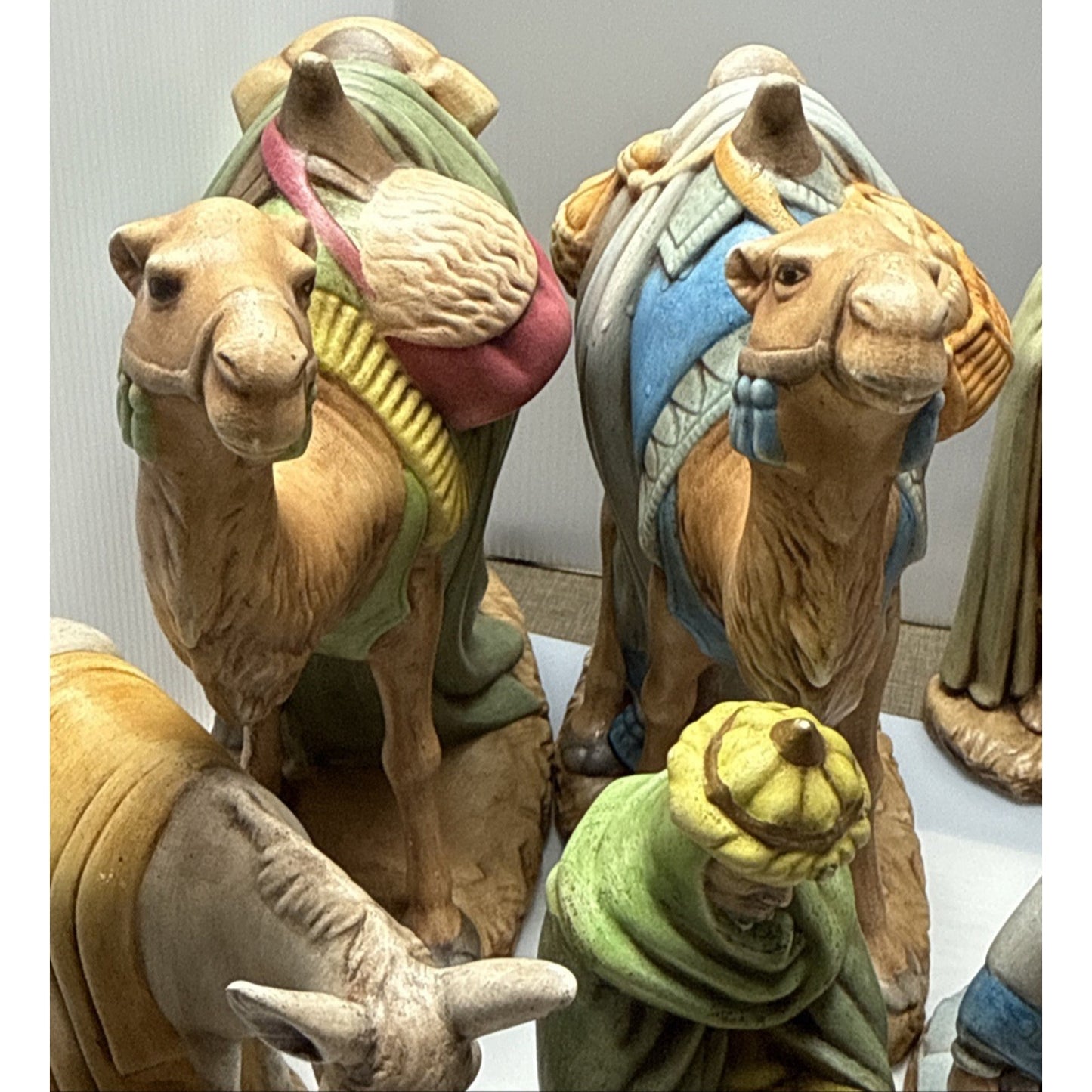 Vintage Lot of 19 Holland Mold Ceramic Nativity Set Painted As Is