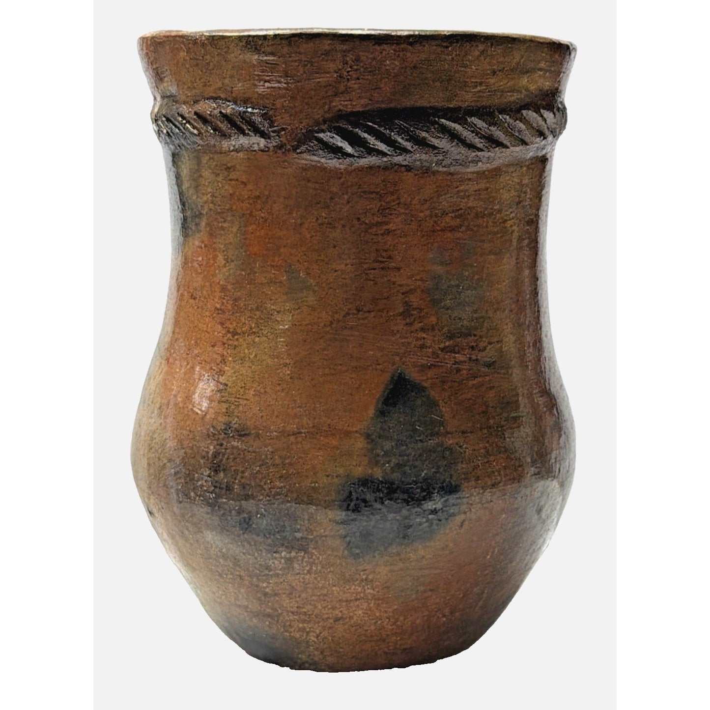 Vintage Navajo Art Pottery Vase Pinon Pine Pot Rope Glazed Fired As Is