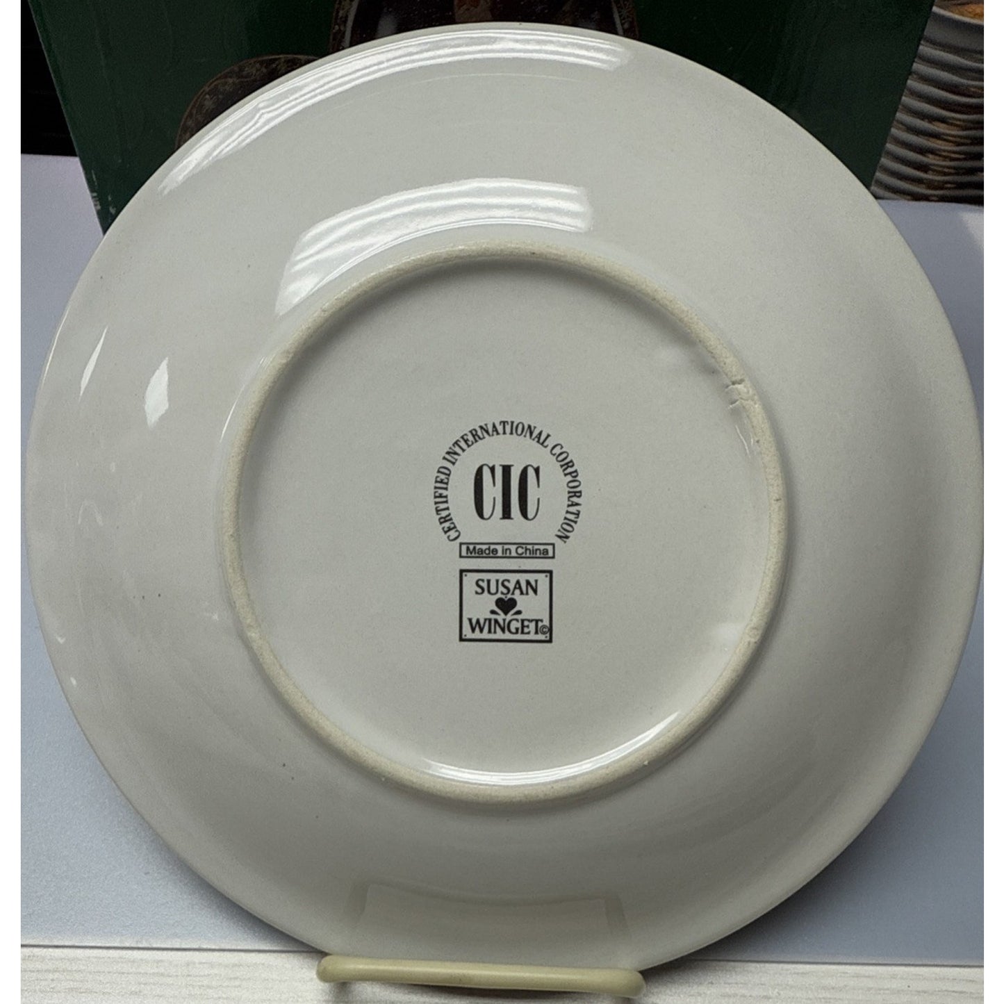 Vtg Lot of 4 Susan Winget Old World Santa Father Christmas Dessert Plate 8" Box