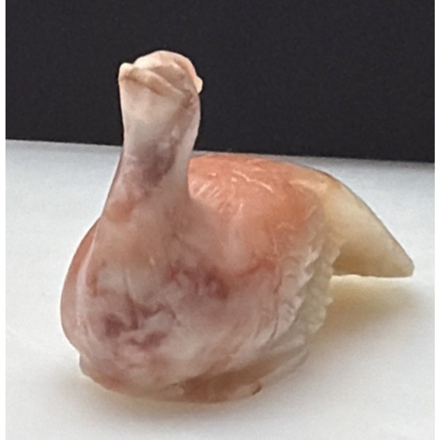 Old Chinese Hand Carved Hetian Jade Nephrite Bird Peacock Figurine Signed As Is