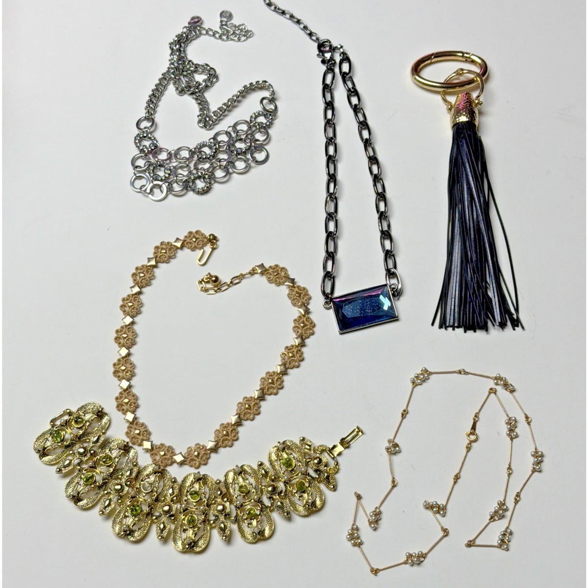 Vintage Modern Junk Jewelry Lot Craft Avon Lia Sophia Damage Wearable As-Is 2#