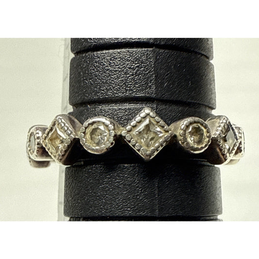 Pandora Ring Alluring Brilliant Princess 190943 Multiple CZ Sz 5.25 Read