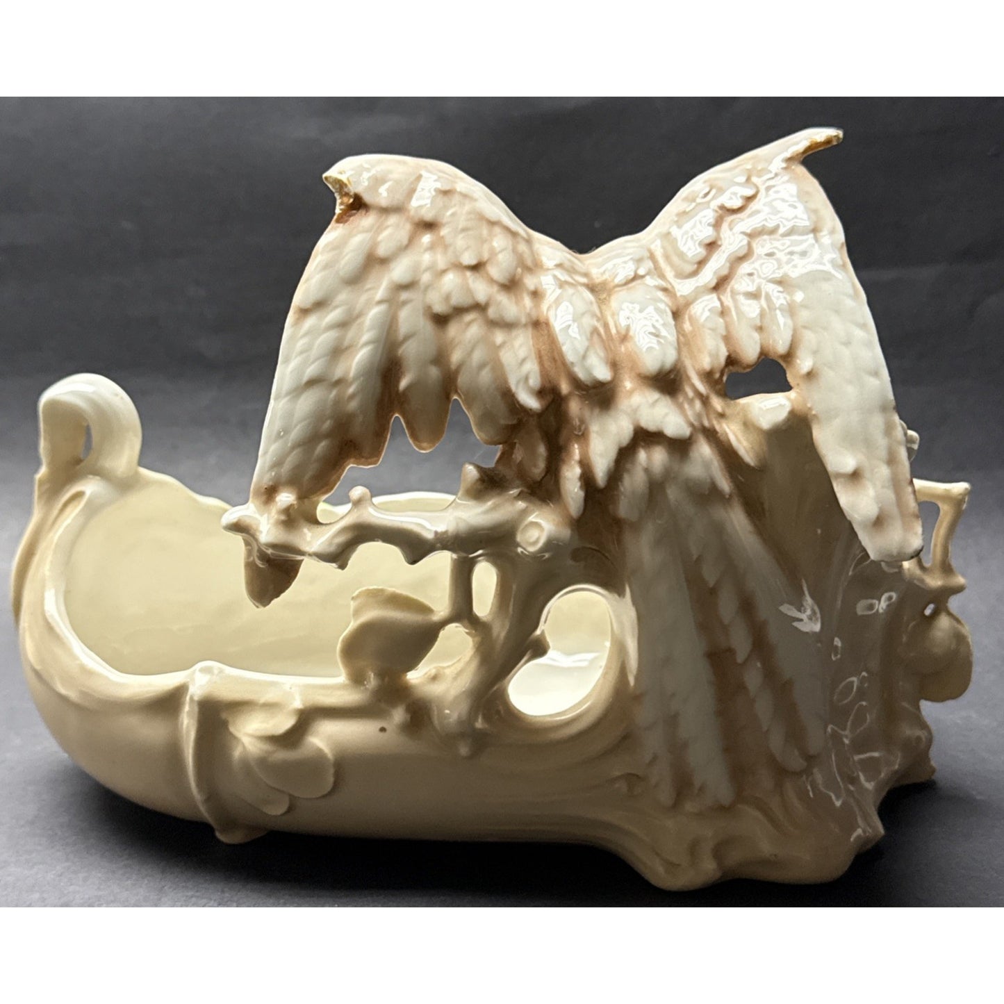 Art Nouveau Art Pottery Majolica Eagle Jardiniere Planter Display Austria