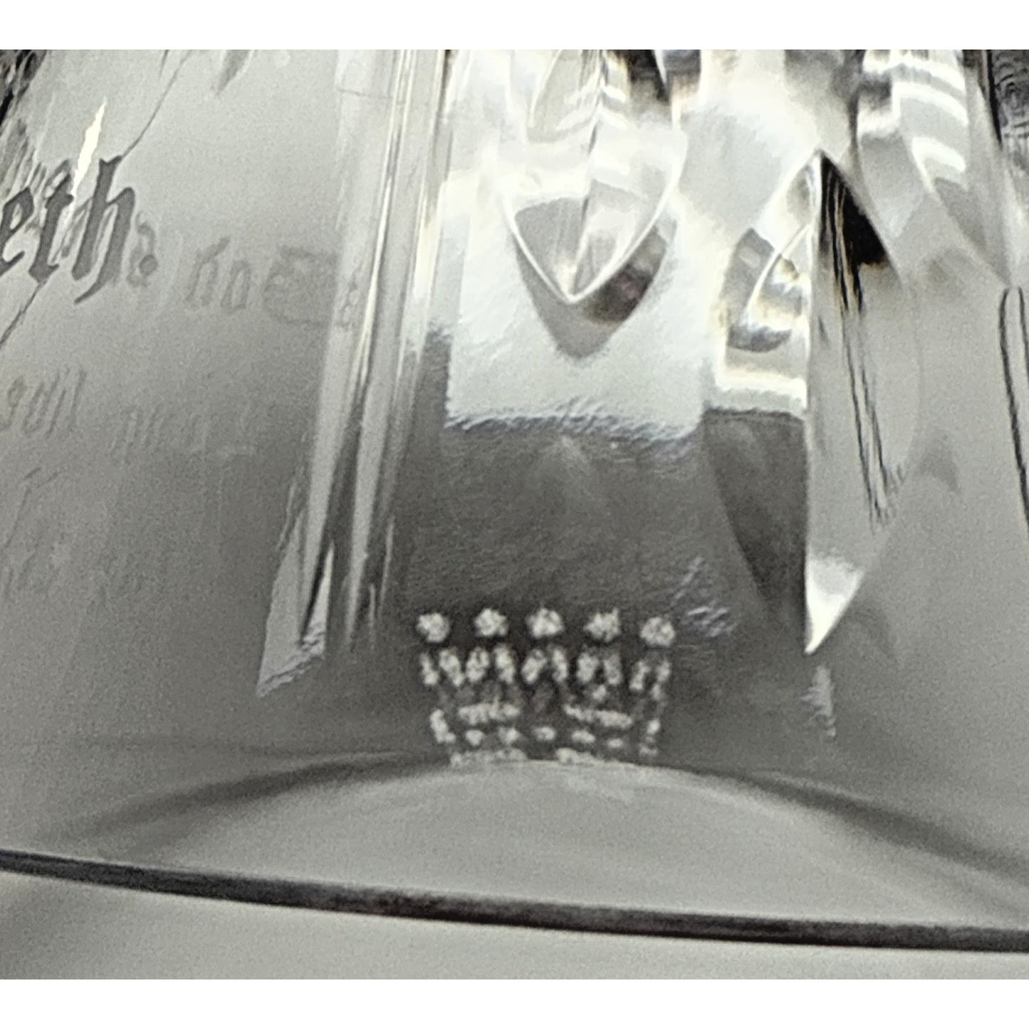 Vtg Royal Doulton Coronation Queen Elizabeth II Crystal Bell Swirl Handle Signed