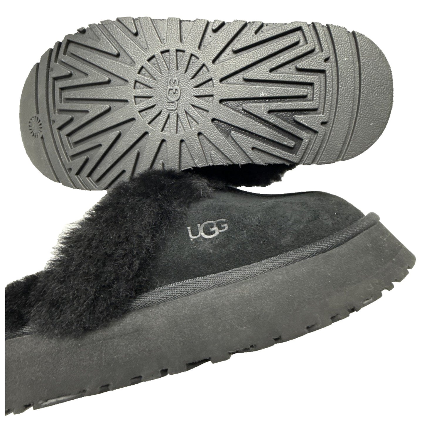Ugg Platform Black Slipper Disquette 1122550 Size 7
