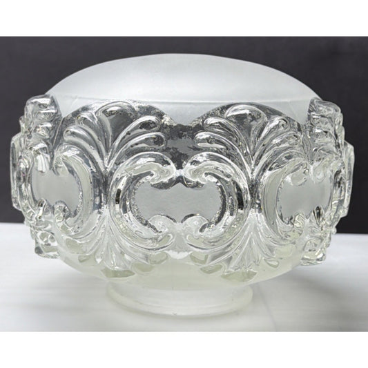 Hollywood Regency Glass Ceiling Light Lamp Globe Shade Satin Ornate Puffy As Is