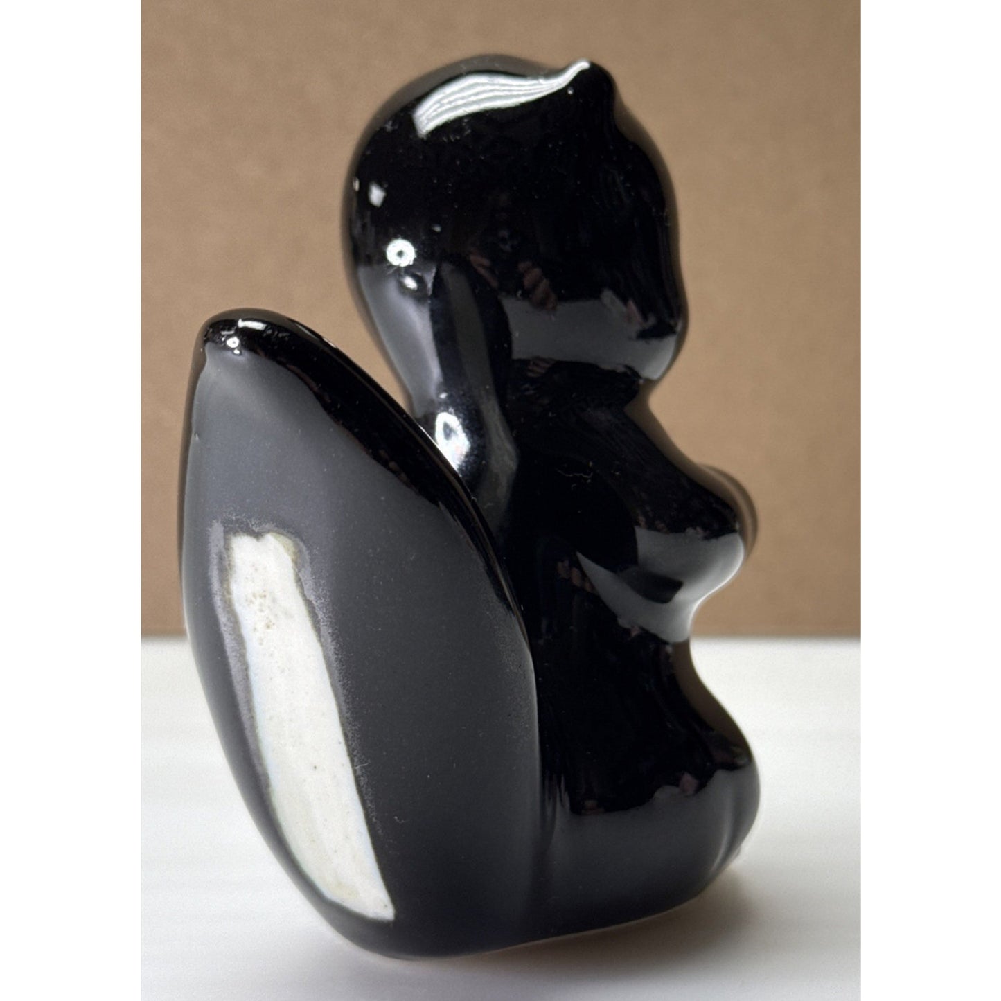 Vintage California Art Pottery Delee Black White De Skunk Stinkie Figurine