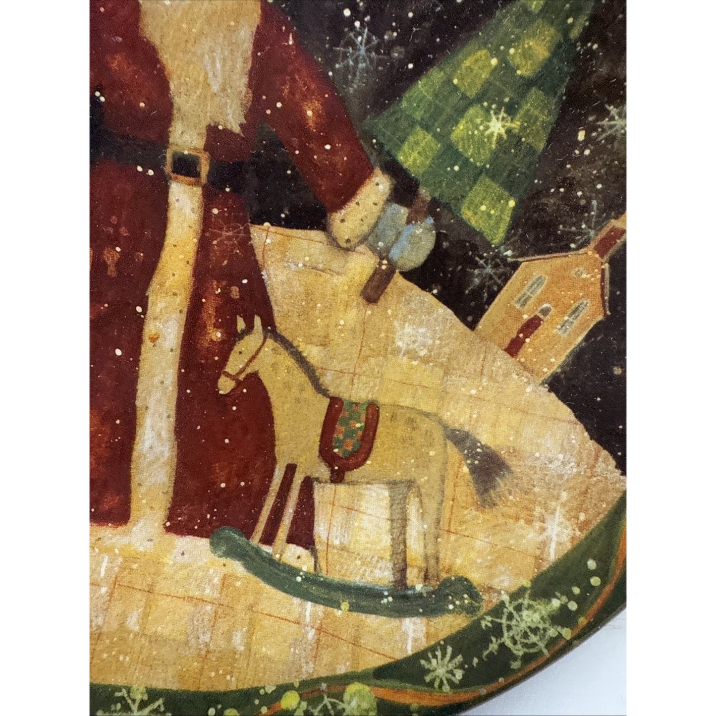 Vtg Lot of 4 Susan Winget Old World Santa Father Christmas Dessert Plate 8" Box