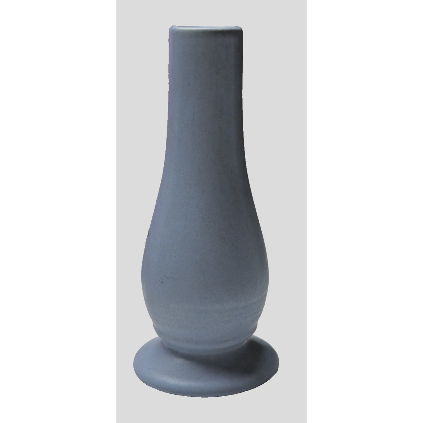 MCM RumRill Art Pottery Blue Rings Footed Bud Vase Niagara Cave Harmony Minn