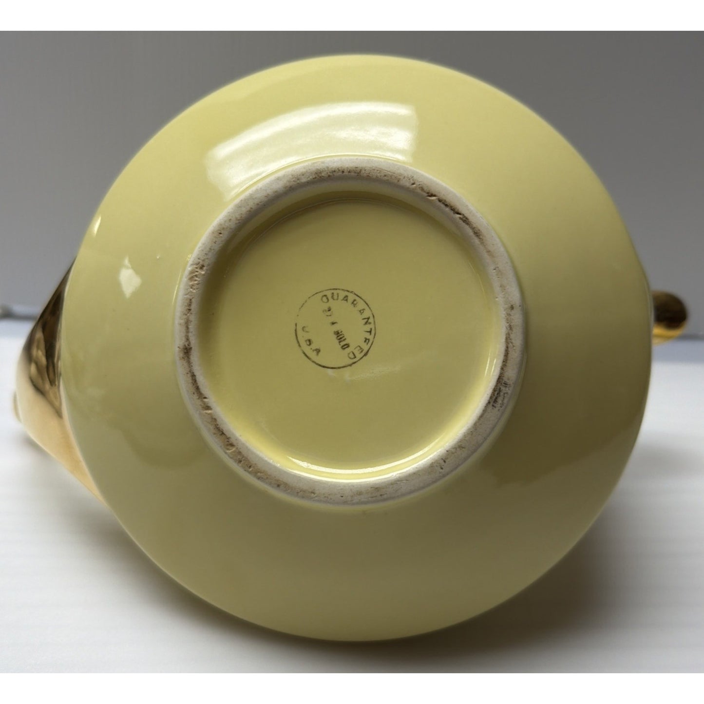 Vintage Homer Laughlin Teapot 22kt Gold Yellow Alladin Genie Ceramic Pearl China